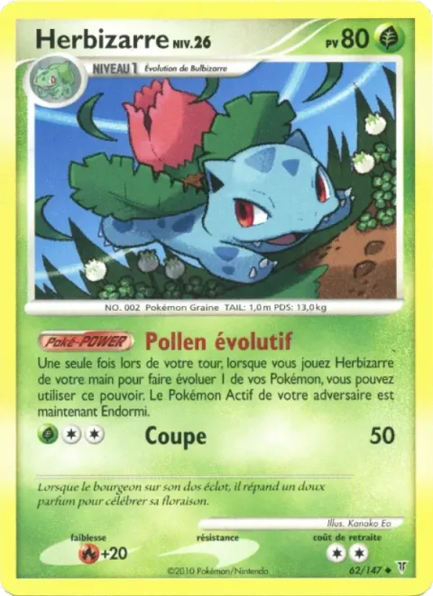 Carte Pokémon Herbizarre 062/147, extension Vainqueurs Suprêmes