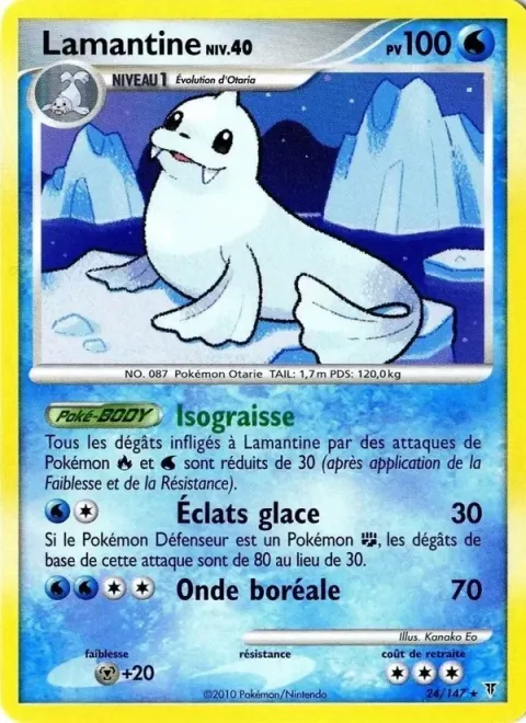 Carte Pokémon Lamantine 024/147, extension Vainqueurs Suprêmes