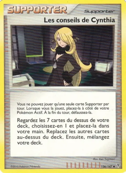 Carte Pokémon Les conseils de Cynthia 136/147, extension Vainqueurs Suprêmes