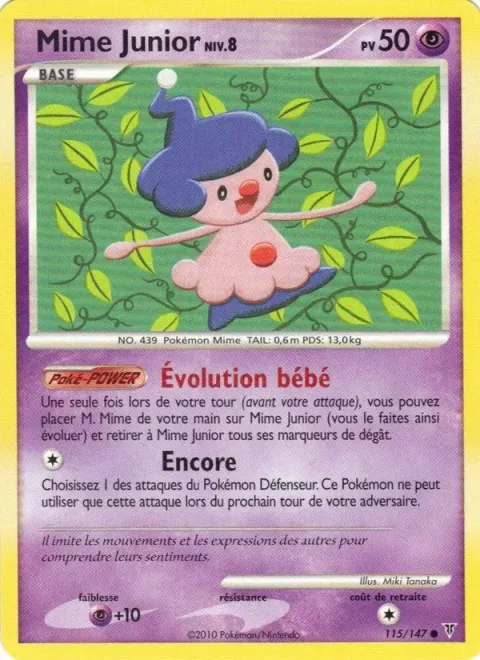 Carte Pokémon Mime Junior 115/147, extension Vainqueurs Suprêmes