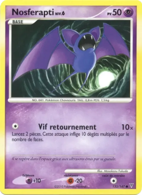 Carte Pokémon Nosferapti 133/147, extension Vainqueurs Suprêmes