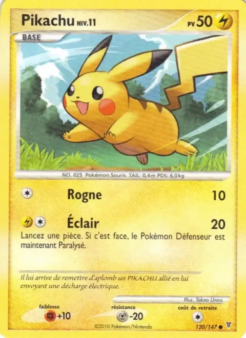Carte Pokémon Pikachu 120/147, extension Vainqueurs Suprêmes