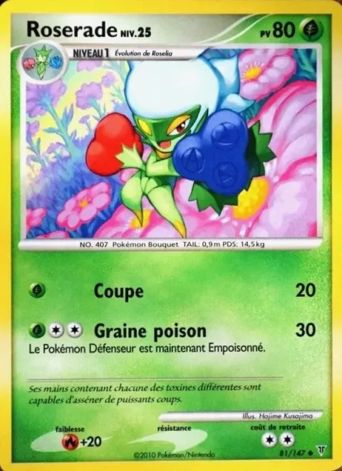 Carte Pokémon Roserade 081/147, extension Vainqueurs Suprêmes