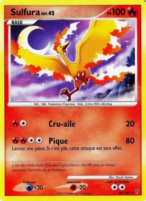 Carte Pokémon Sulfura 036/147, extension Vainqueurs Suprêmes