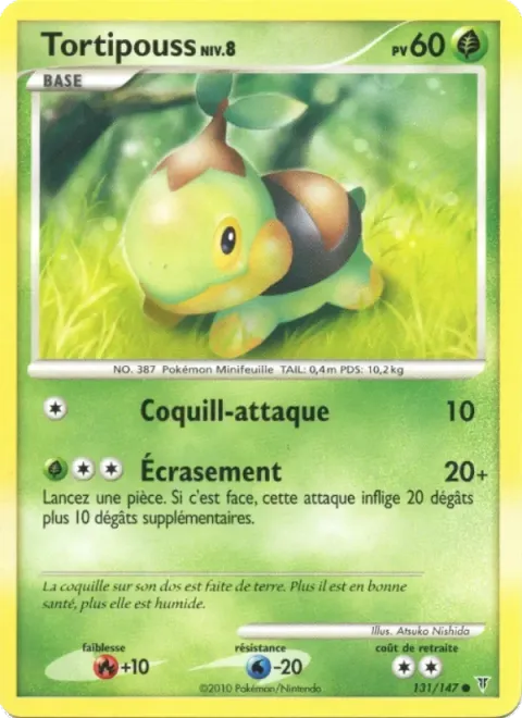 Carte Pokémon Tortipouss 131/147, extension Vainqueurs Suprêmes