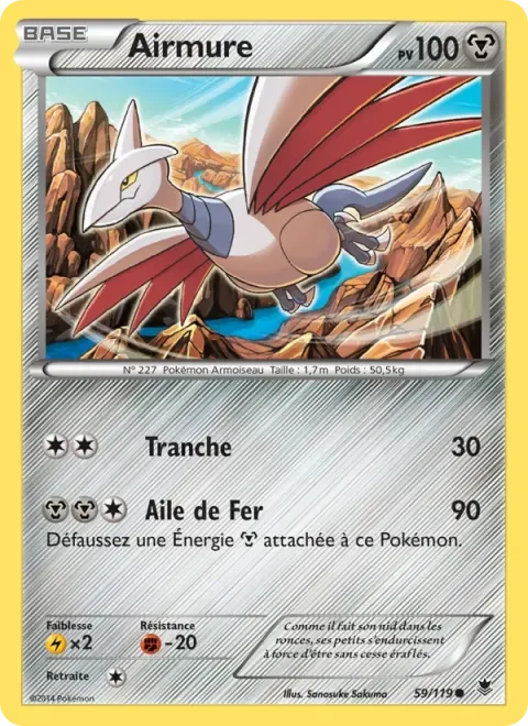 Carte Pokémon Airmure 059/119, extension Vigueur Spectrale