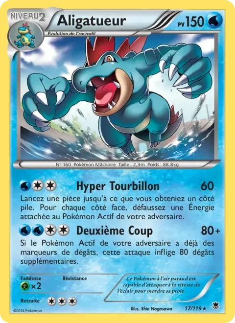 Carte Pokémon Aligatueur 017/119, extension Vigueur Spectrale