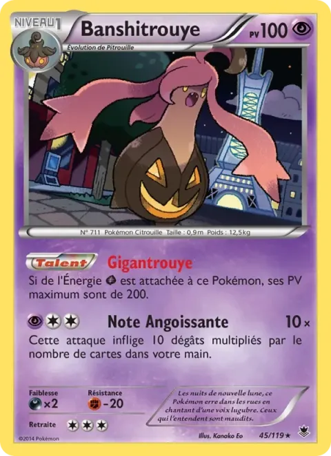 Carte Pokémon Banshitrouye 045/119, extension Vigueur Spectrale