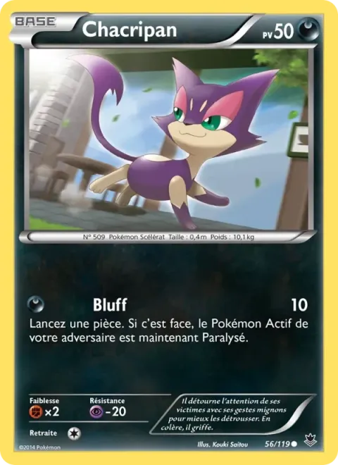 Carte Pokémon Chacripan 056/119, extension Vigueur Spectrale