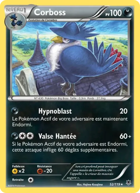 Carte Pokémon Corboss 052/119, extension Vigueur Spectrale