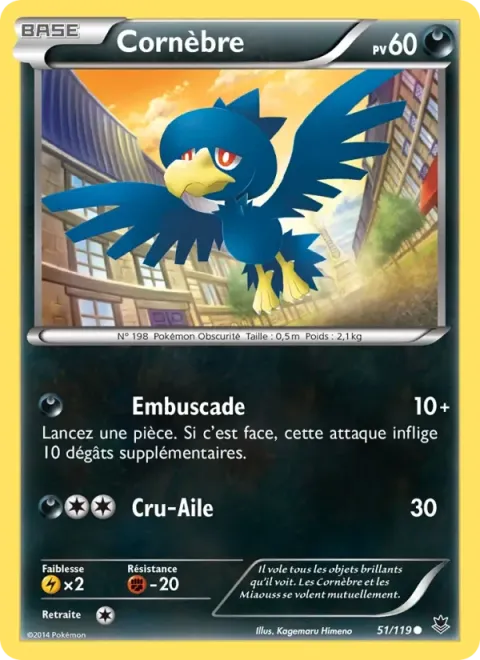 Carte Pokémon Cornèbre 051/119, extension Vigueur Spectrale