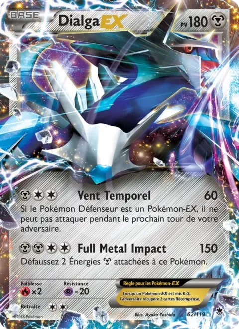 Carte Pokémon Dialga EX 062/119, extension Vigueur Spectrale