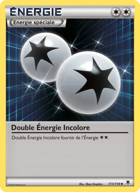 Carte Pokémon Double Énergie Incolore 111/119, extension Vigueur Spectrale