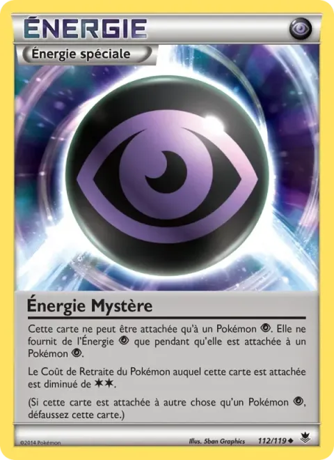 Carte Pokémon Énergie Mystère 112/119, extension Vigueur Spectrale