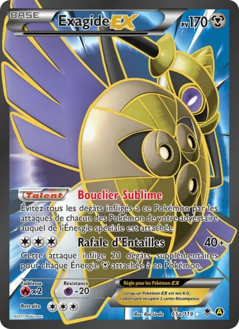 Carte Pokémon Exagide EX 065/119, extension Vigueur Spectrale