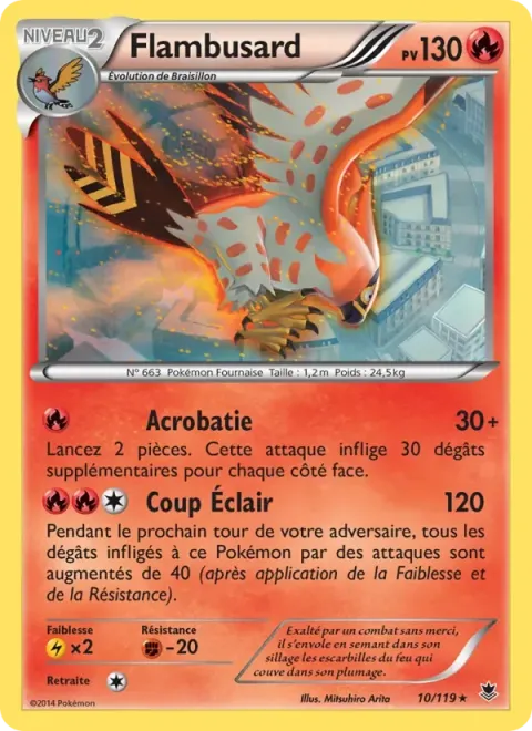 Carte Pokémon Flambusard 010/119, extension Vigueur Spectrale