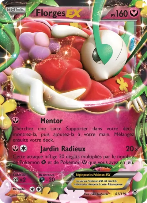 Carte Pokémon Florges EX 067/119, extension Vigueur Spectrale