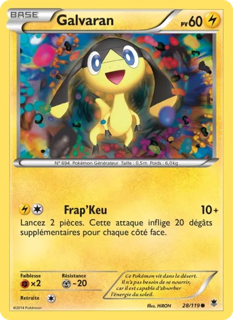 Carte Pokémon Galvaran 028/119, extension Vigueur Spectrale