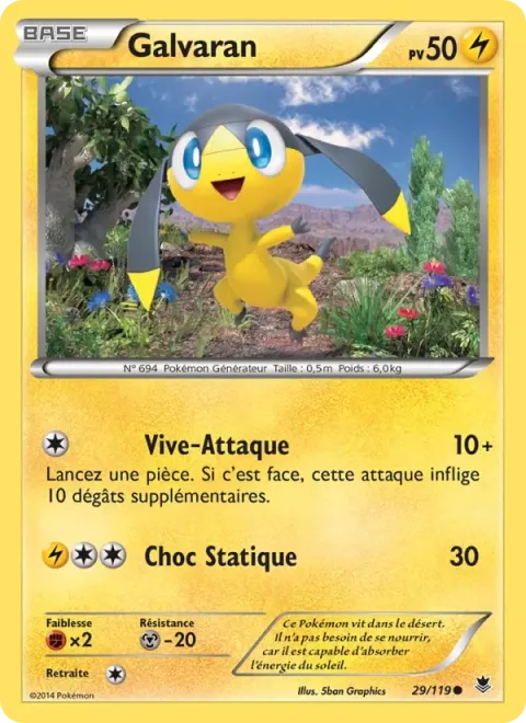 Carte Pokémon Galvaran 029/119, extension Vigueur Spectrale