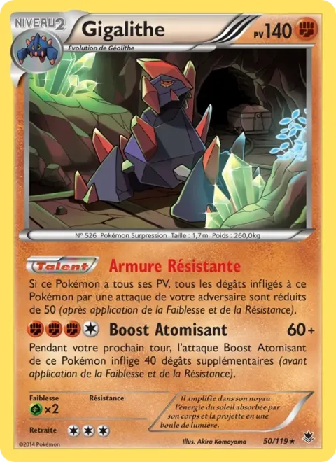 Carte Pokémon Gigalithe 050/119, extension Vigueur Spectrale