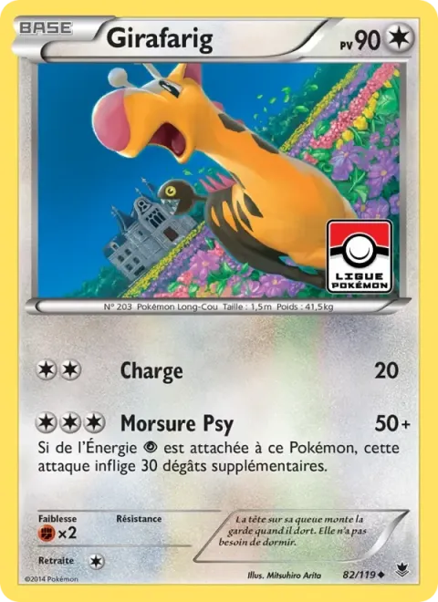 Carte Pokémon Girafarig 082/119, extension Vigueur Spectrale