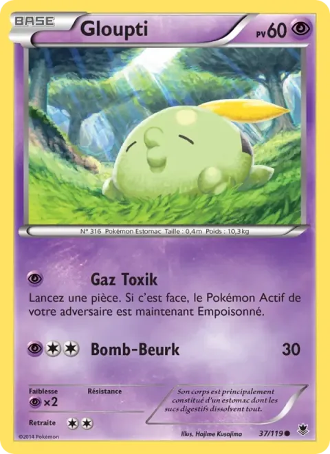 Carte Pokémon Gloupti 037/119, extension Vigueur Spectrale