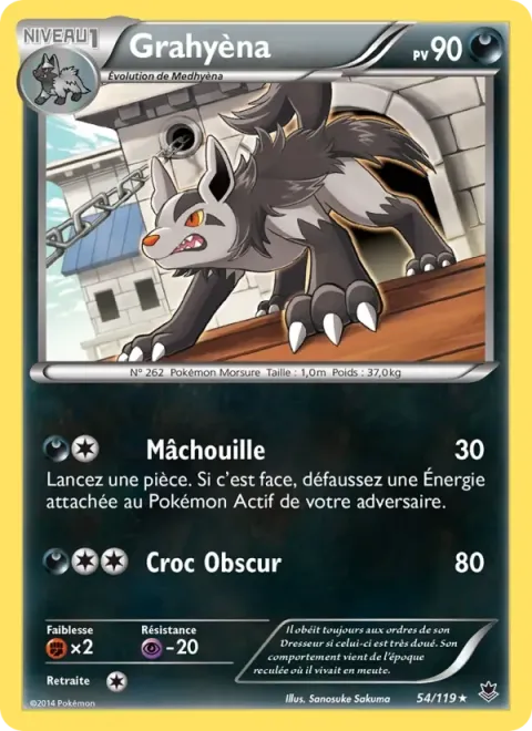 Carte Pokémon Grahyèna 054/119, extension Vigueur Spectrale