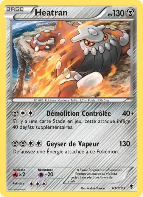 Carte Pokémon Heatran 063/119, extension Vigueur Spectrale