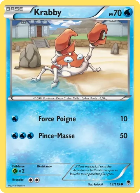 Carte Pokémon Krabby 013/119, extension Vigueur Spectrale