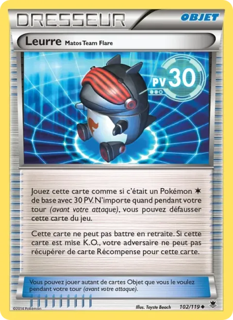 Carte Pokémon Leurre Matos Team Flare 102/119, extension Vigueur Spectrale