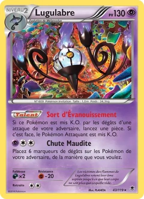 Carte Pokémon Lugulabre 043/119, extension Vigueur Spectrale