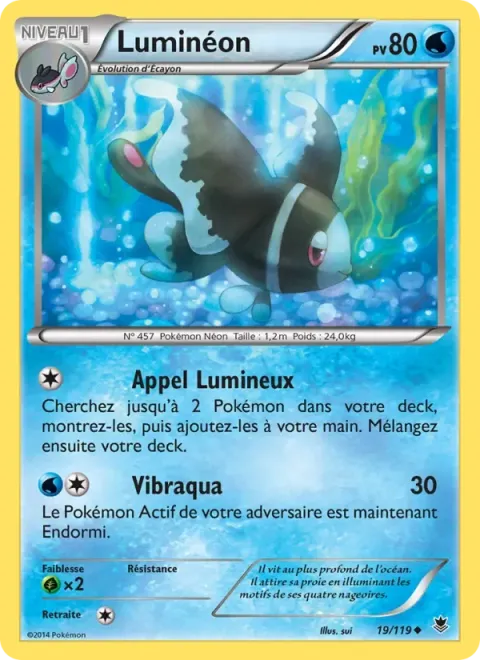 Carte Pokémon Luminéon 019/119, extension Vigueur Spectrale
