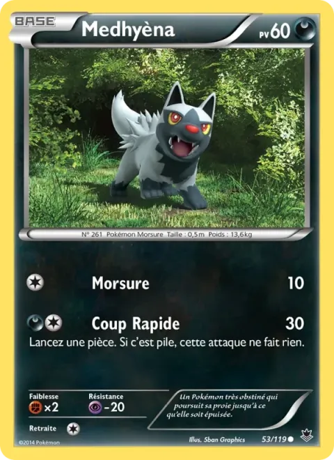 Carte Pokémon Medhyèna 053/119, extension Vigueur Spectrale