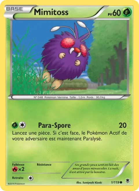 Carte Pokémon Mimitoss 001/119, extension Vigueur Spectrale