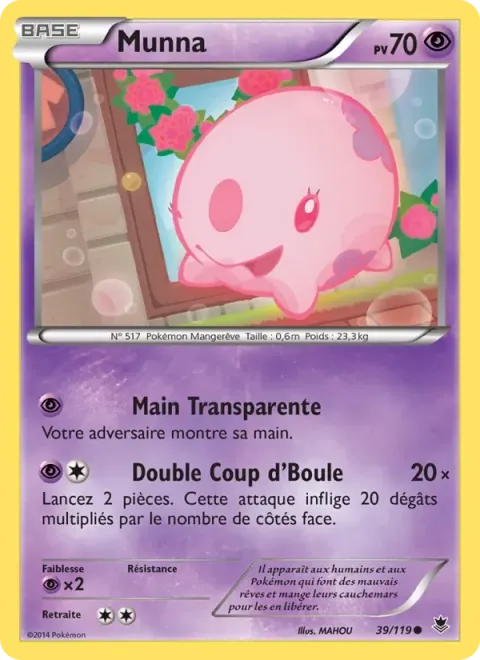 Carte Pokémon Munna 039/119, extension Vigueur Spectrale