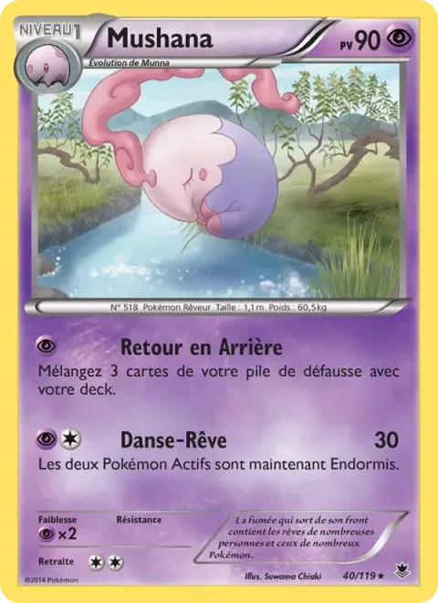 Carte Pokémon Mushana 040/119, extension Vigueur Spectrale