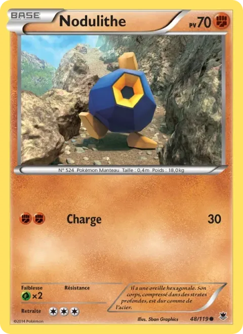 Carte Pokémon Nodulithe 048/119, extension Vigueur Spectrale