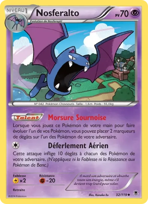 Carte Pokémon Nosferalto 032/119, extension Vigueur Spectrale