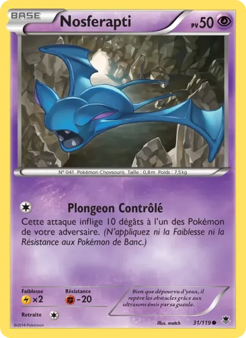 Carte Pokémon Nosferapti 031/119, extension Vigueur Spectrale