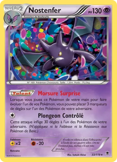 Carte Pokémon Nostenfer 033/119, extension Vigueur Spectrale