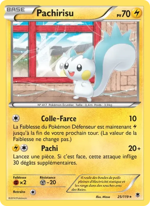 Carte Pokémon Pachirisu 025/119, extension Vigueur Spectrale