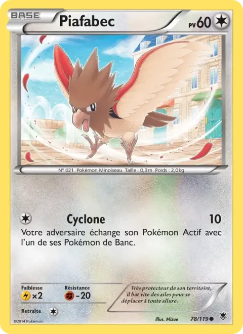 Carte Pokémon Piafabec 078/119, extension Vigueur Spectrale