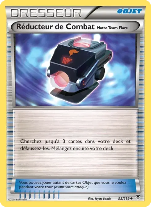 Carte Pokémon Réducteur de Combat Matos Team Flare 092/119, extension Vigueur Spectrale