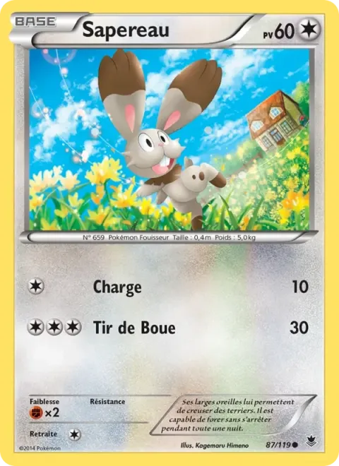 Carte Pokémon Sapereau 087/119, extension Vigueur Spectrale