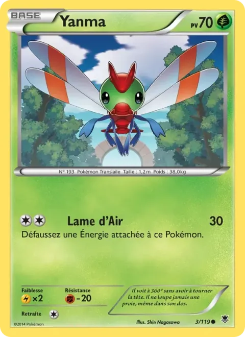 Carte Pokémon Yanma 003/119, extension Vigueur Spectrale