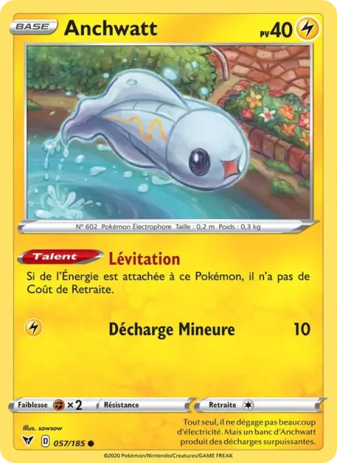 Carte Pokémon Anchwatt 057/185, extension Voltage Éclatant
