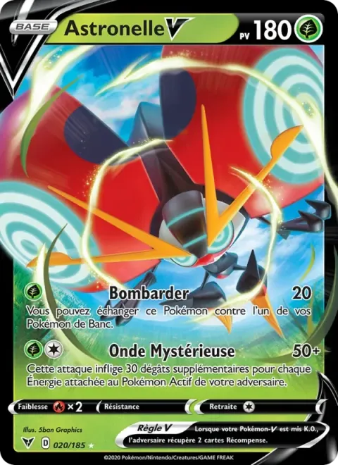 Carte Pokémon Astronelle V 020/185, extension Voltage Éclatant