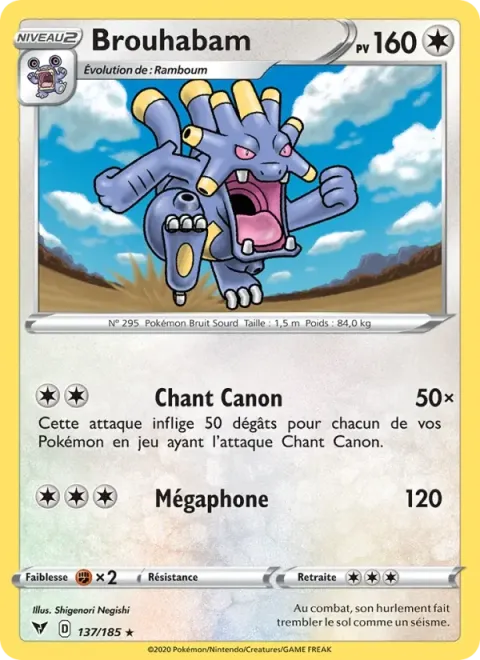 Carte Pokémon Brouhabam 137/185, extension Voltage Éclatant