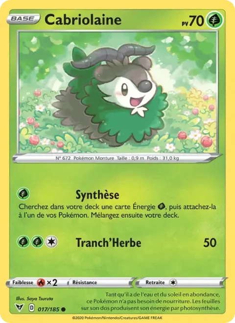 Carte Pokémon Cabriolaine 017/185, extension Voltage Éclatant