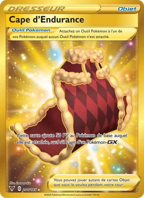 Carte Pokémon Cape d’Endurance 200/185, extension Voltage Éclatant